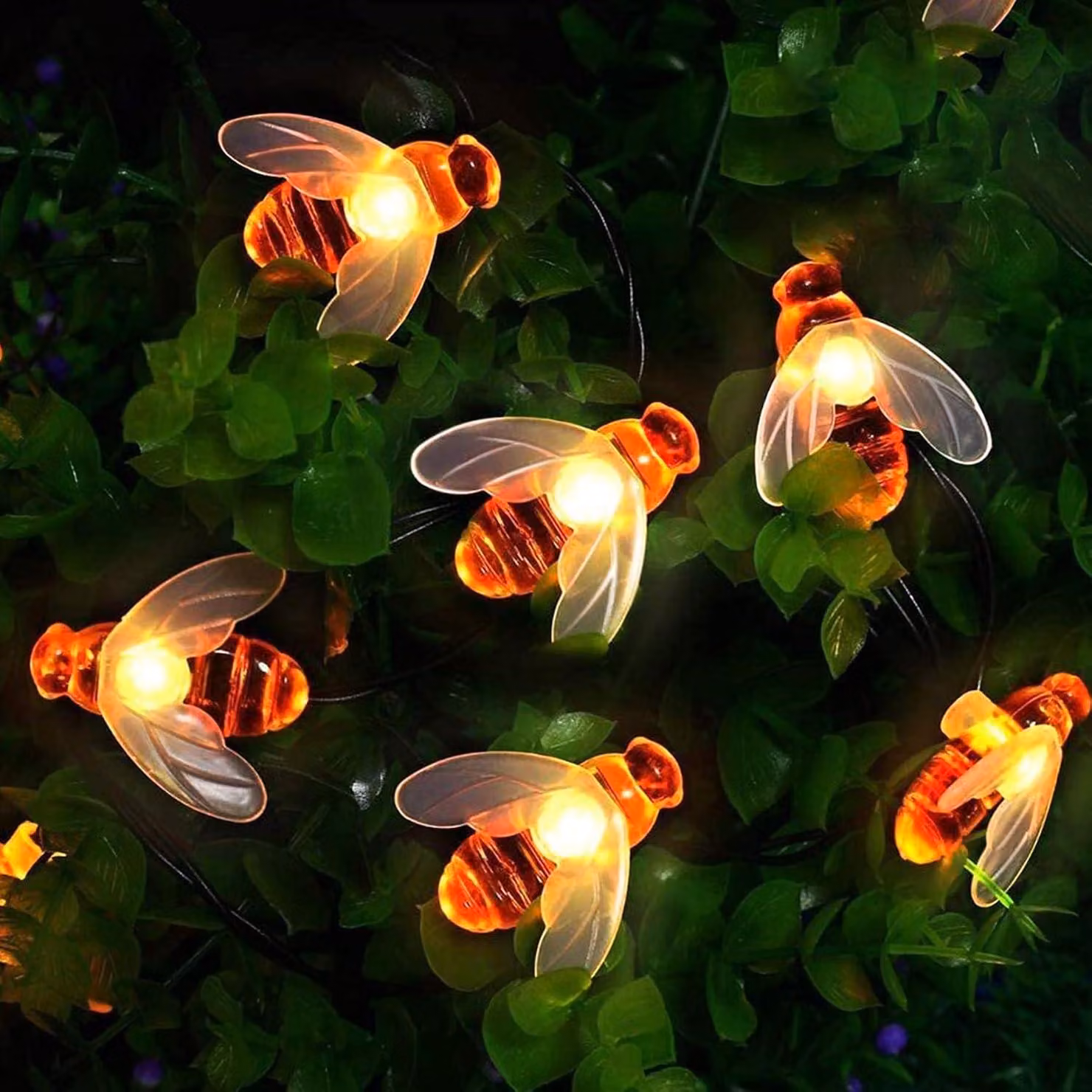 Catena luminosa da 7 metri - 50 LED - A energia solare - 8 modalità - Luce calda - Ideale per Natale - Adatta per interni ed esterni