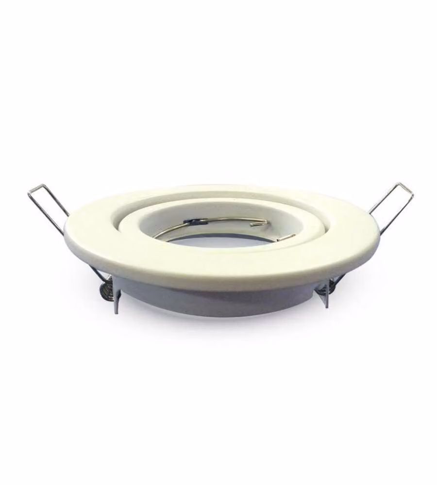 Portafaretto LED da Incasso Rotondo GU10 e GU5.3 (MR16) Colore Bianco Orientabile