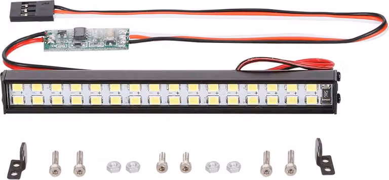 RC LED barra luminosa 100 mm/3,9 pollici metallo tetto lampada faro 32 LED per 1/10 Traxxas TRX-4 Trx-6 D90 HSP Redcat 4WD Axial SCX10 HPI auto fai da te