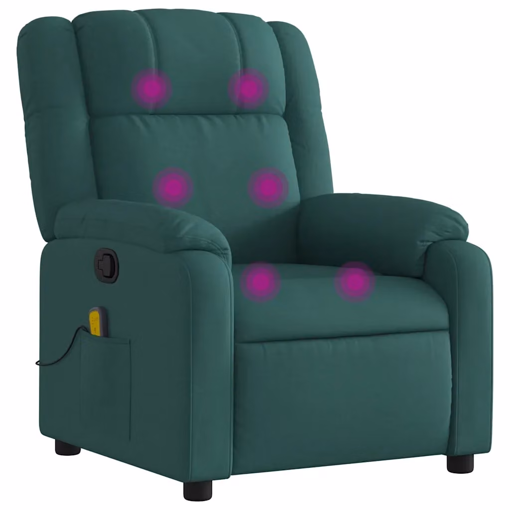 Poltrona Reclinabile Relax vidaXL in Tessuto Verde con Braccioli e Regolazione Manuale – 2