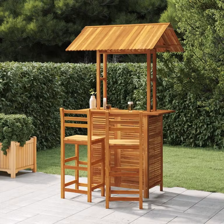 Maison Exclusive - Set da Bar per Giardino 3 pz in Legno Massello di Acacia
