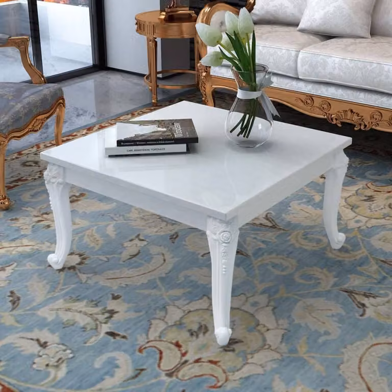 Maison Exclusive - Tavolino 80x80x42 cm, bianco lucido