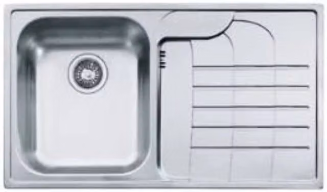 Lavello 1 vasca Franke Zodiaco Zox 614 con gocciolatoio destro 86x50 cm. inox
