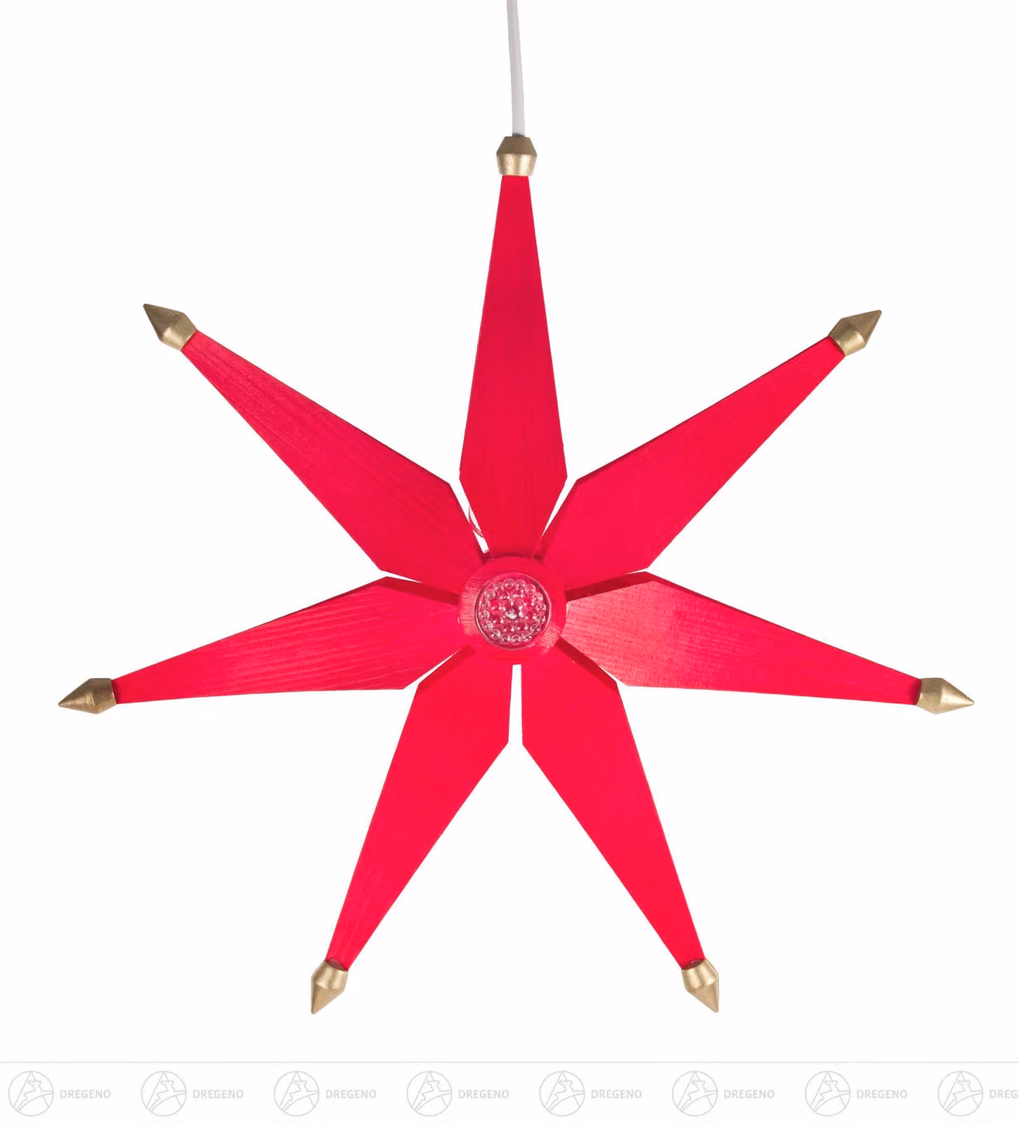 Decorazione natalizia per finestre, stella semplice, colore rosso, illuminazione elettrica. Dimensioni: circa 40 cm x 40 cm. NUOVO