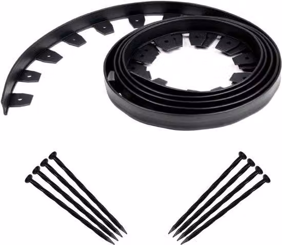 Bordura da giardino in plastica nera, altezza 43 cm