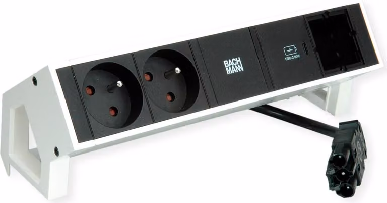 Bachmann Desk2 2Xute 1Xusb C 30W 1Xcm 0,2M Gst18 Ral9010
