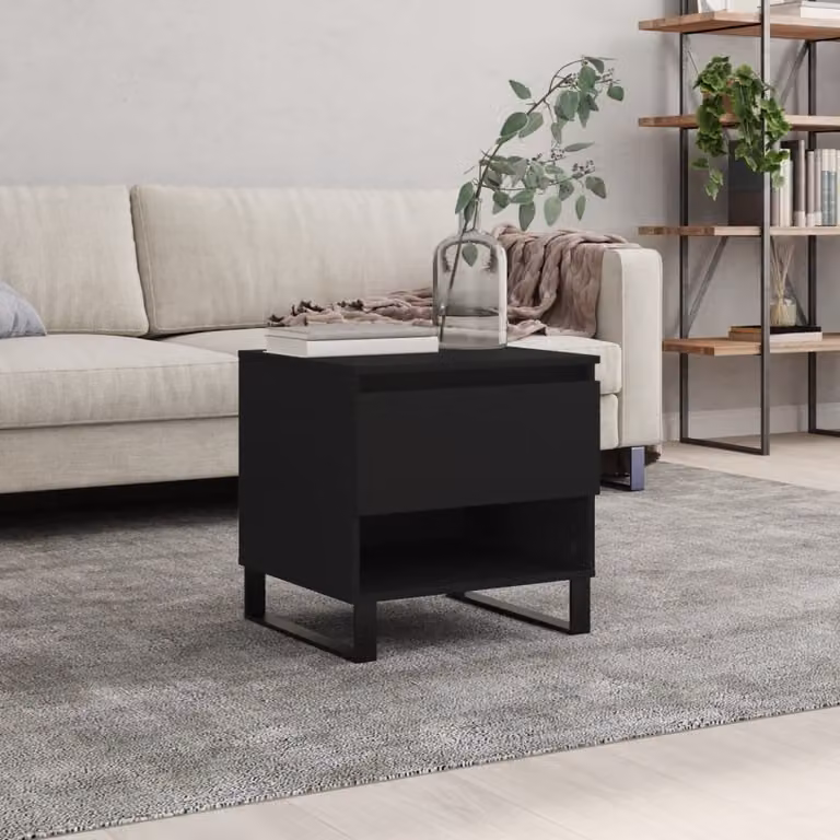 Maison Exclusive - Tavolino nero 50x46x50 cm Materiale ligneo