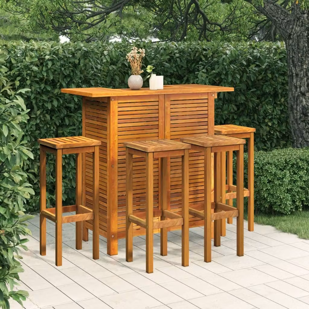 Maison Exclusive - Set da Bar per Giardino 5 pz in Legno Massello di Acacia