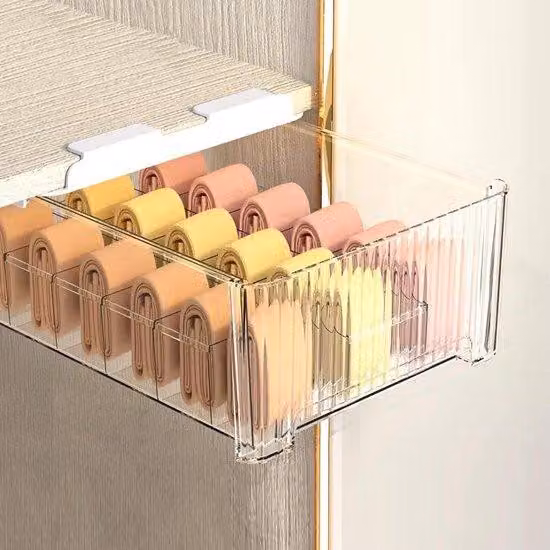 Organizer per calze - Armadio portaoggetti - Cassetto trasparente - Spogliatoio a 18 ante - Acciaio bianco