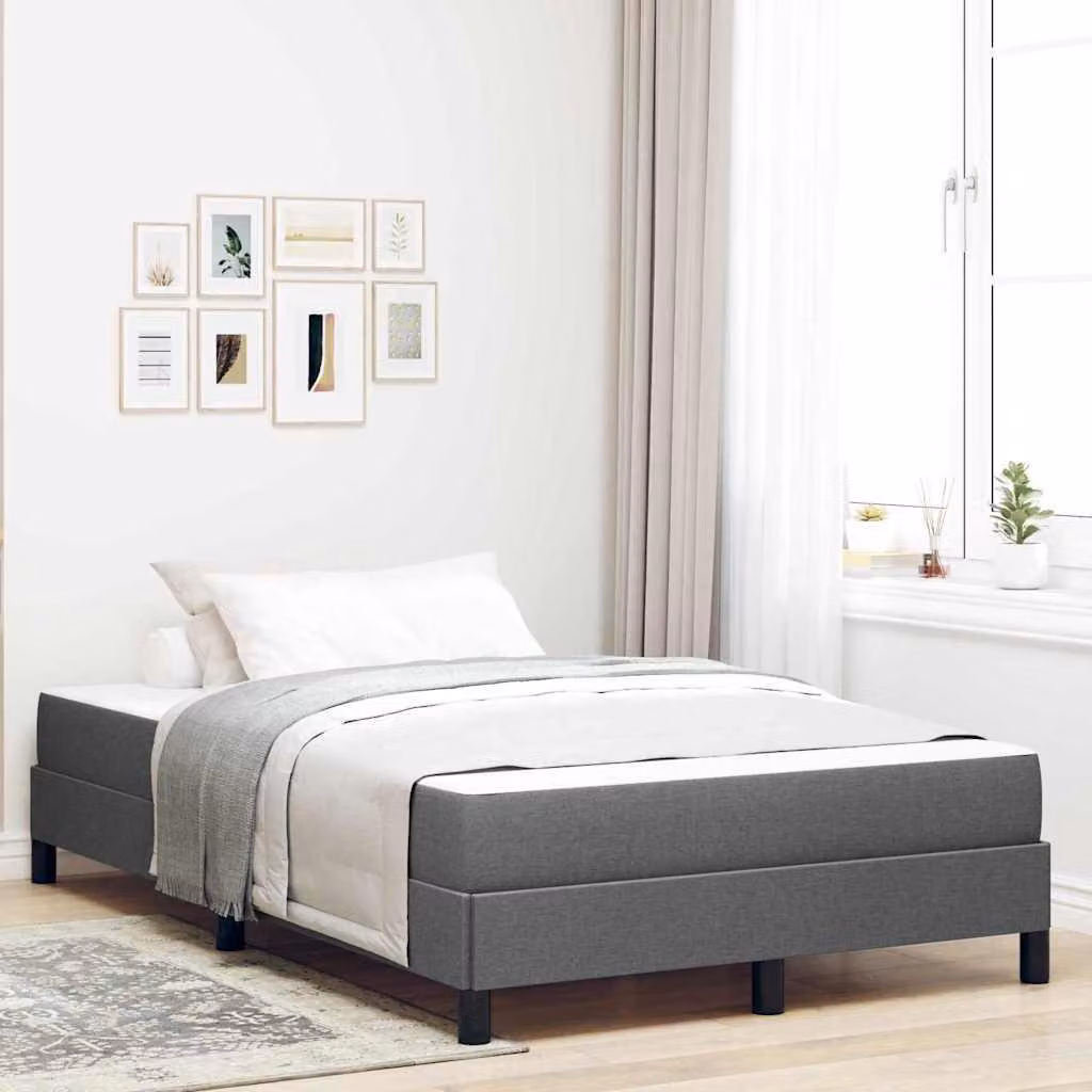 Maison Exclusive - Letto boxspring grigio scuro 120 x 190 cm tessuto