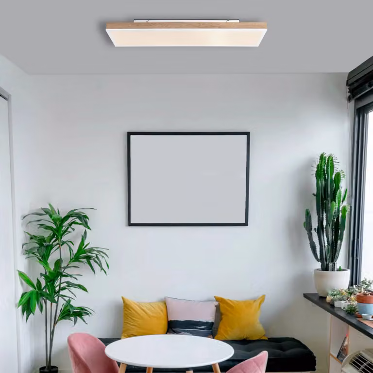 Globo Plafoniera soffitto Doro, dimmerabile, Legno scuro, Soggiorno / Sala da pranzo, Legno, Moderno, Plafoniera