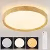 ZMH lampada da soffitto LED soffitto soggiorno 43W camera da letto plafoniera Ø40cm dimmerabile con telecomando lampada soggiorno rotondo cielo stellato moderno look legno per corridoio cucina