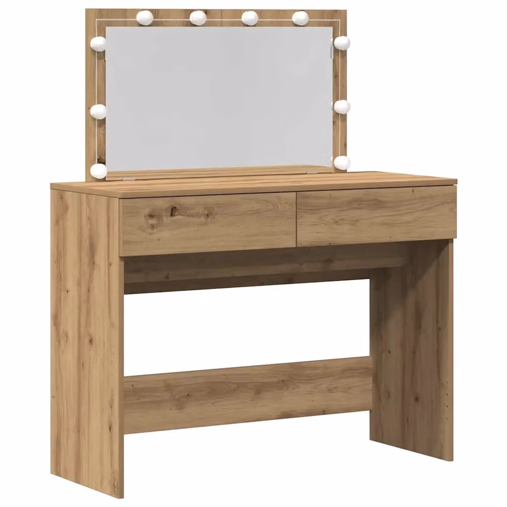 Tavolo da trucco vidaXL in legno color rovere marrone, L/P/H: 100 x 40 x 120 cm – 2