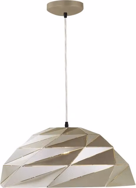 Lampada a sospensione moderna Origami Cupola SEARCHLIGHT in metallo oro con 1 luce E27