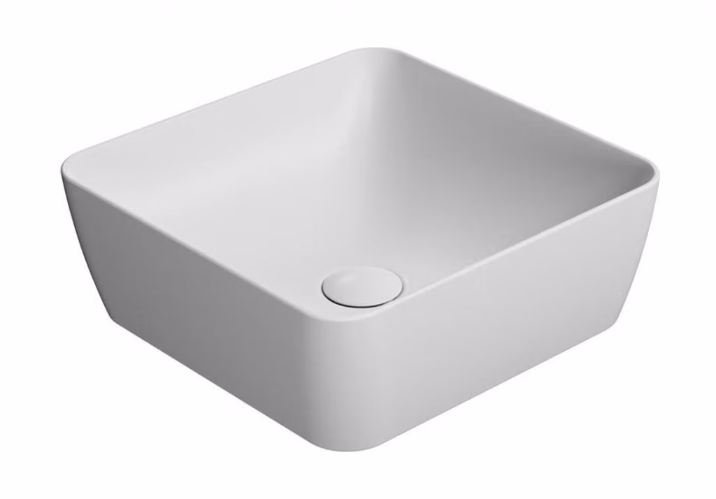 Sapho GSI Sand - Lavabo 380x380 mm, senza foro per miscelatore, senza sfioratore, bianco opaco 903809