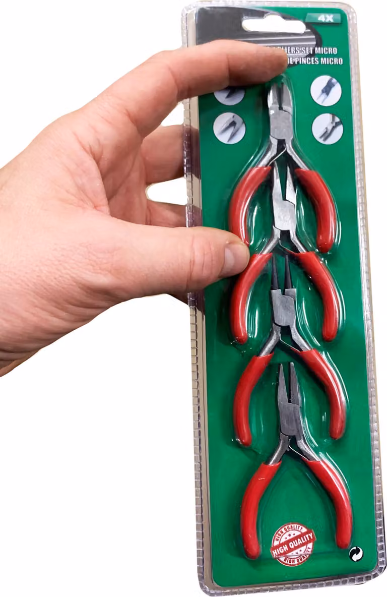 Set di 4 micro pinze per artigianato e hobby
