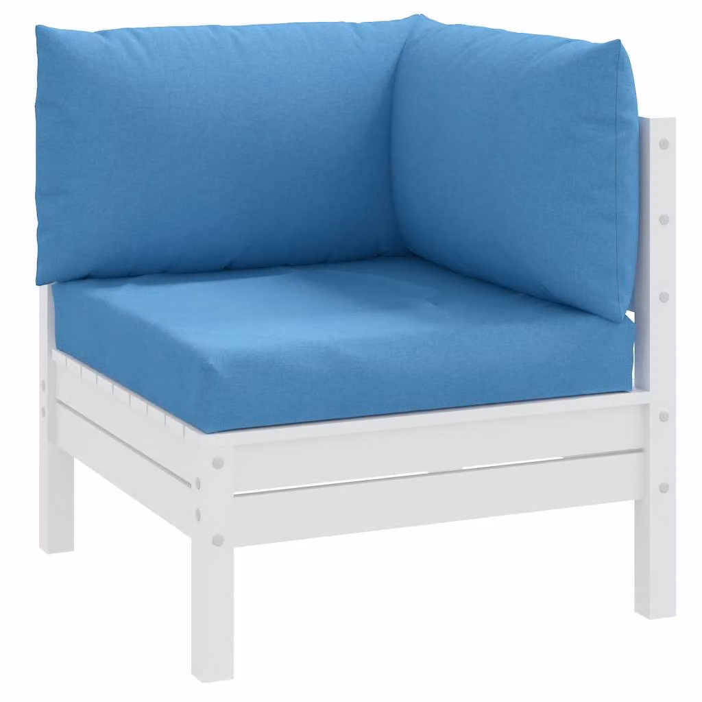vidaXL Set di 3 Cuscini per Pallet Quadrati in Tessuto Blu, Resistenti ai Raggi UV