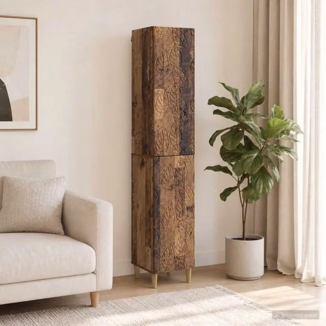 Set di 2 armadi moderni vidaXL in legno e MDF marrone con cassetti interni e ripiani per camera da letto