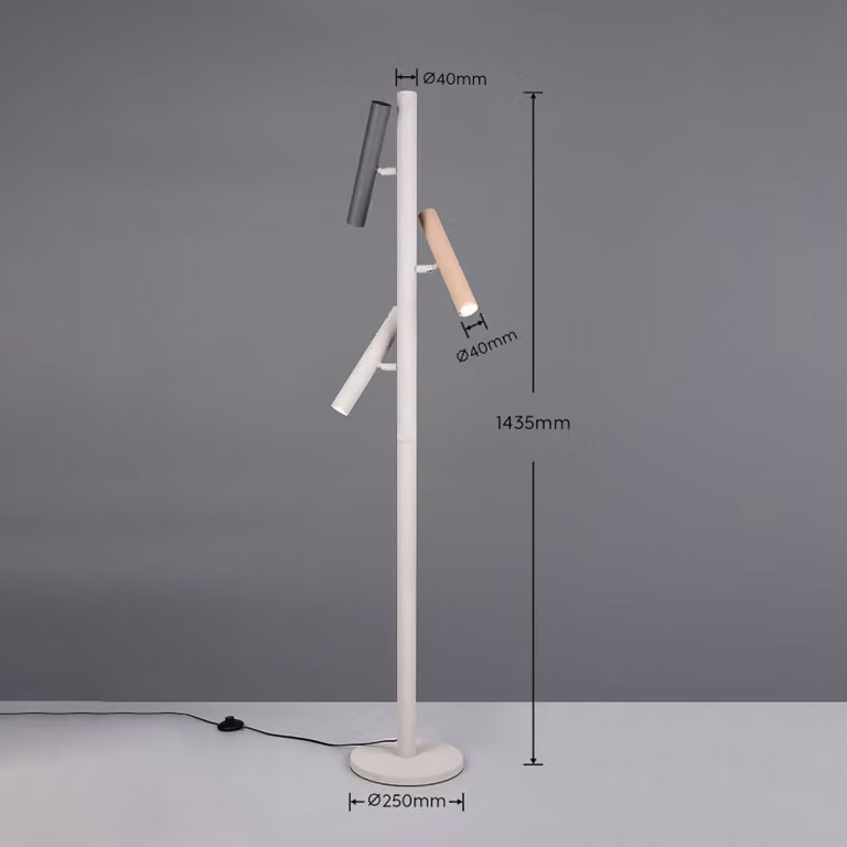 Trio Lighting Lampada da terra Terloa, Multicolore, Soggiorno / Sala da pranzo, Metallo, Moderno, Lampada da terra