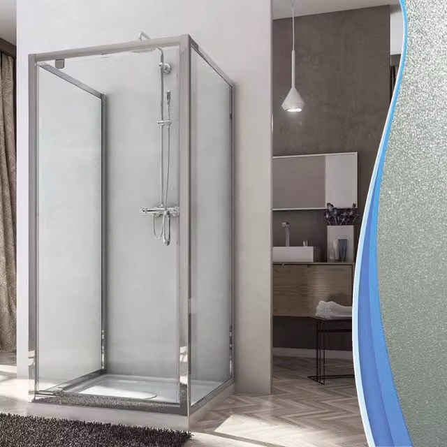 Box Doccia 3 Lati 80x100x80 cm 1 Anta Battente in Cristallo Opaco 6mm H185 Fosterberg Koge Trio