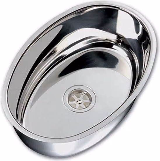 Lavello ovale in acciaio inox Hollex 360 x 130 mm