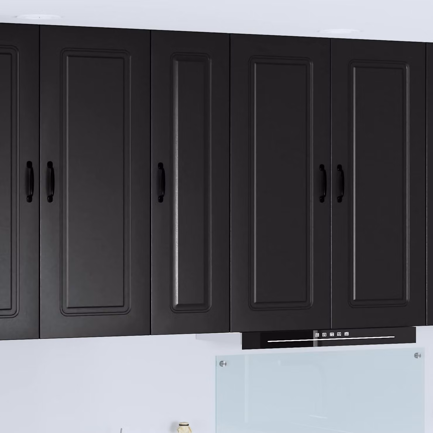 vidaXL Mobile Unità a muro Kalmar per cucina in MDF Nero Opaco L/P/H: 30 x 31 x 100 cm
