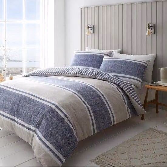 Set di lenzuola per camera da letto - Design reversibile - 220 x 230 cm - Blu