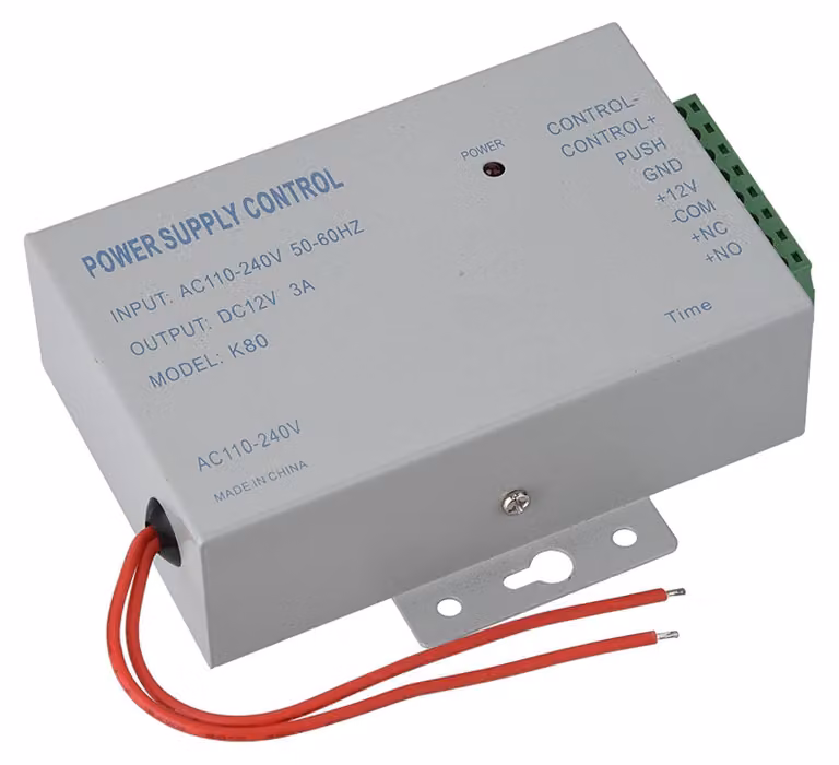 Alimentatore da 12V, 3A, per sistemi di controllo accessi, con ritardo regolabile da 0 a 15 secondi