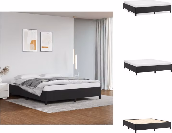 vidaXL Struttura letto nera 160x200 cm in Pelle finta - Letti e strutture letto