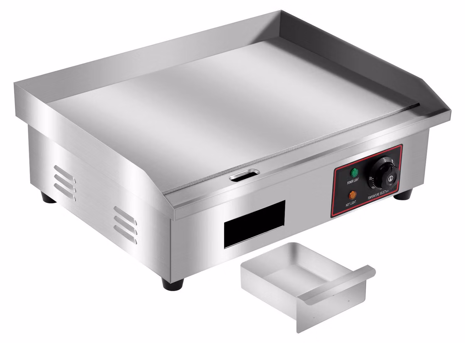 Piastra grill elettrica, in acciaio inossidabile, con temperatura regolabile, colore blu cielo