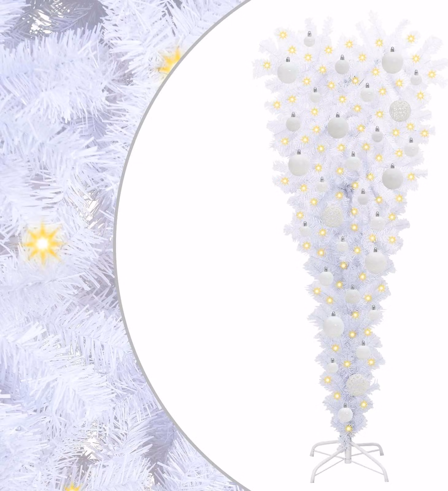 Albero di Natale artificiale Bianco 120 cm PVC e Acciaio