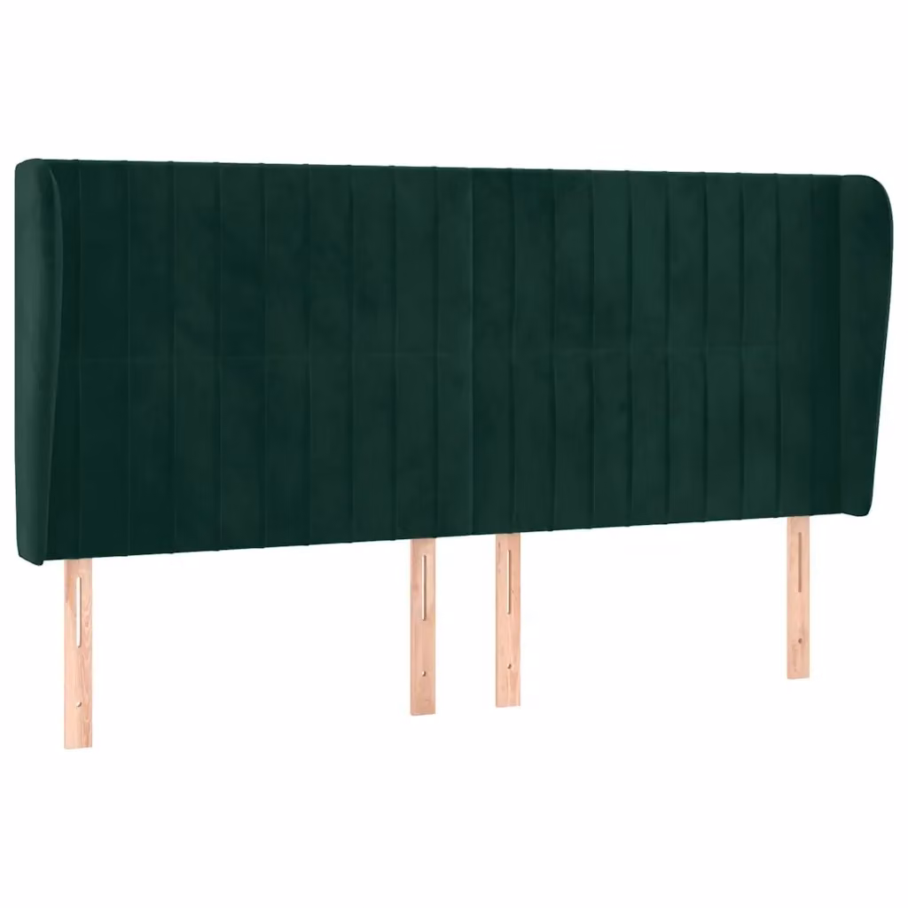 Testiera ad orecchio vidaXL in velluto verde scuro L: 183 cm, P: 23 cm, H: 118-128 cm – 2