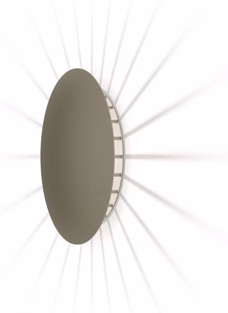 Applique da esterno Vibia Meridiano in metallo con LED luce bianca calda disponibile in verde e grigio