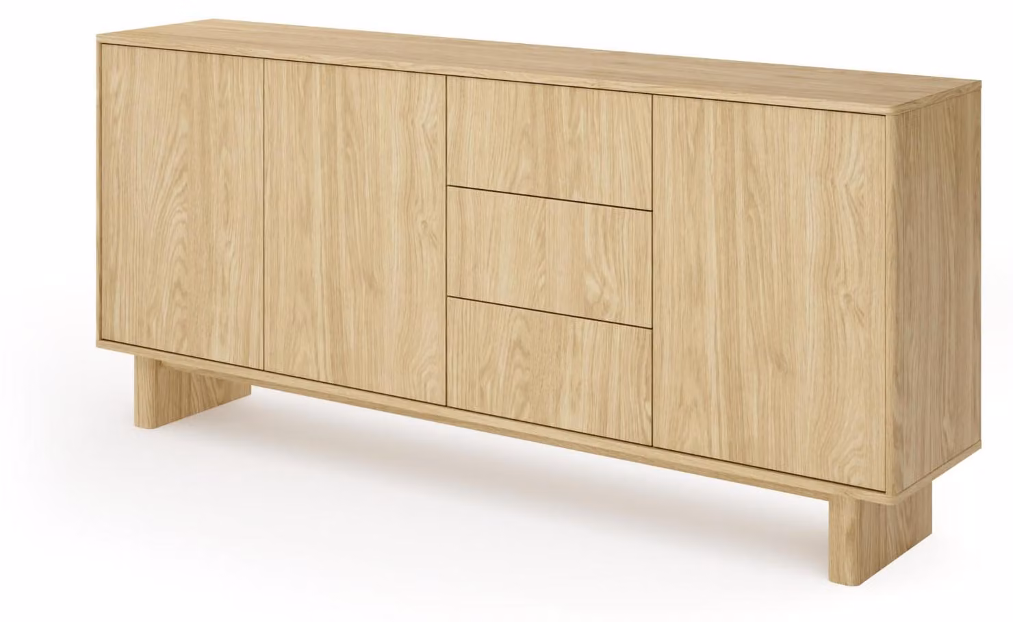 Comodino FURNLUX Nabu, colore beige, 184 cm / Colore principale: beige / Dimensioni: 184 x 83 x 39 cm