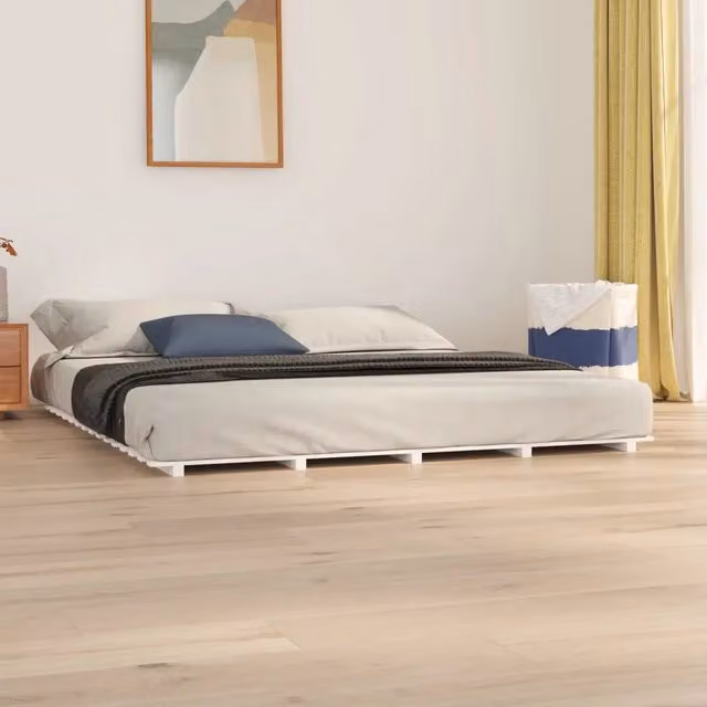 Letto senza materasso vidaXL in legno massello di pino bianco con doghe rigide L/P: 160 x 200 cm