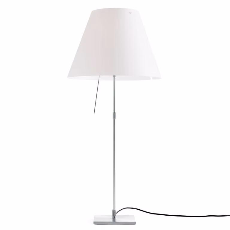 Luceplan Lampada da tavolo Costanza, dimmerabile, Alluminio / Grigio / Zincato, Soggiorno / Sala da pranzo, Alluminio, Design, Lampada da tavolo