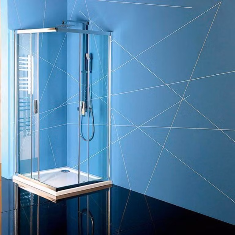 Polysan Easy Line - Cabina doccia 900x800 mm, alluminio lucido/vetro trasparente EL5315