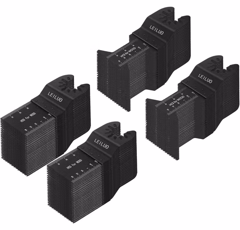 Lame oscillanti per utensili multifunzione, confezione da 100 pezzi, adatte per legno, con custodia, compatibili con DeWalt, Milwaukee, Makita, Ryobi