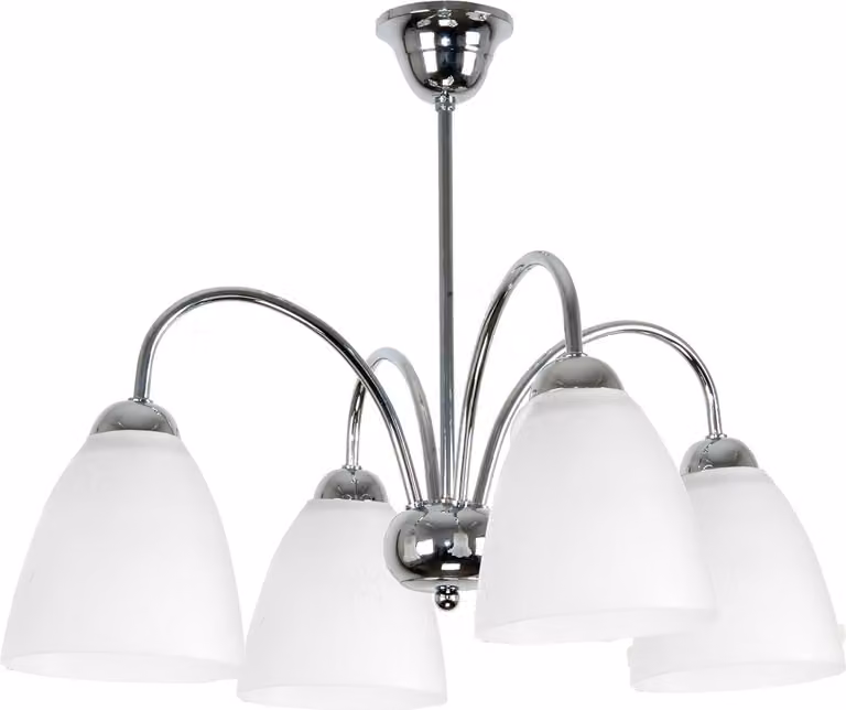 Lampada da soffitto cromata con paralume bianco per il soggiorno BEN 7-251