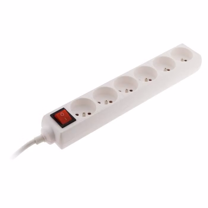 Blocco 6 Prises 2p+t 16a +inter Blanc - Zenitech