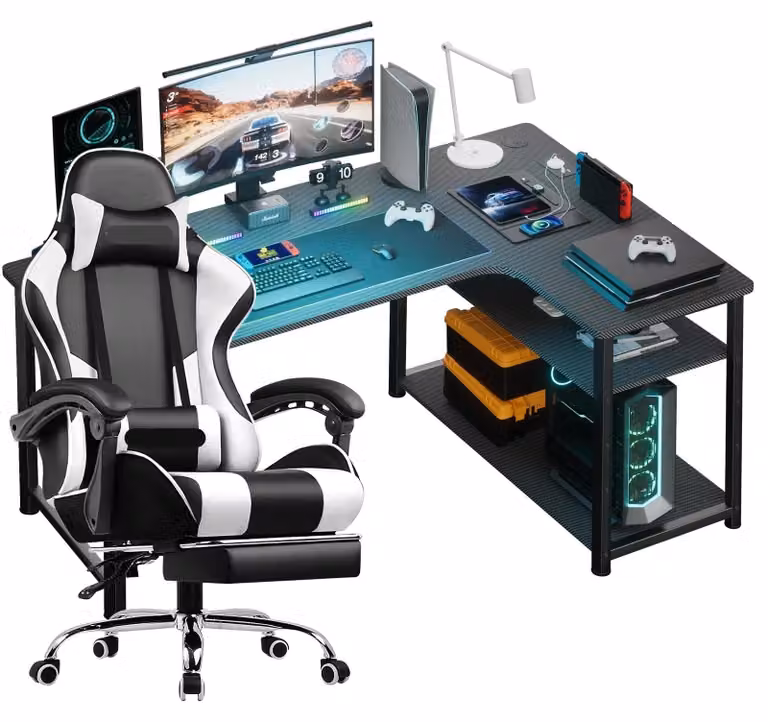 Sedia da gaming - Sedia da ufficio - Sedia da corsa - Sedia per videogiochi - Regolabile - Design ergonomico