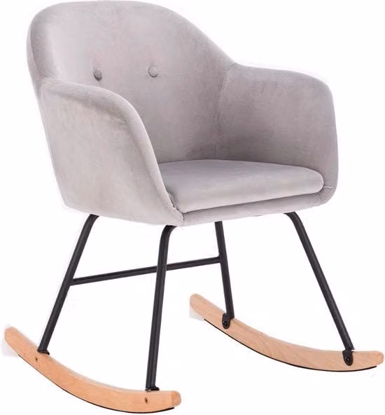 Sedia Oscillante per Adulti in Pelle - Bancosaia Oscillante per Interni - Grigio chiaro, 80 x 48 x 69 cm