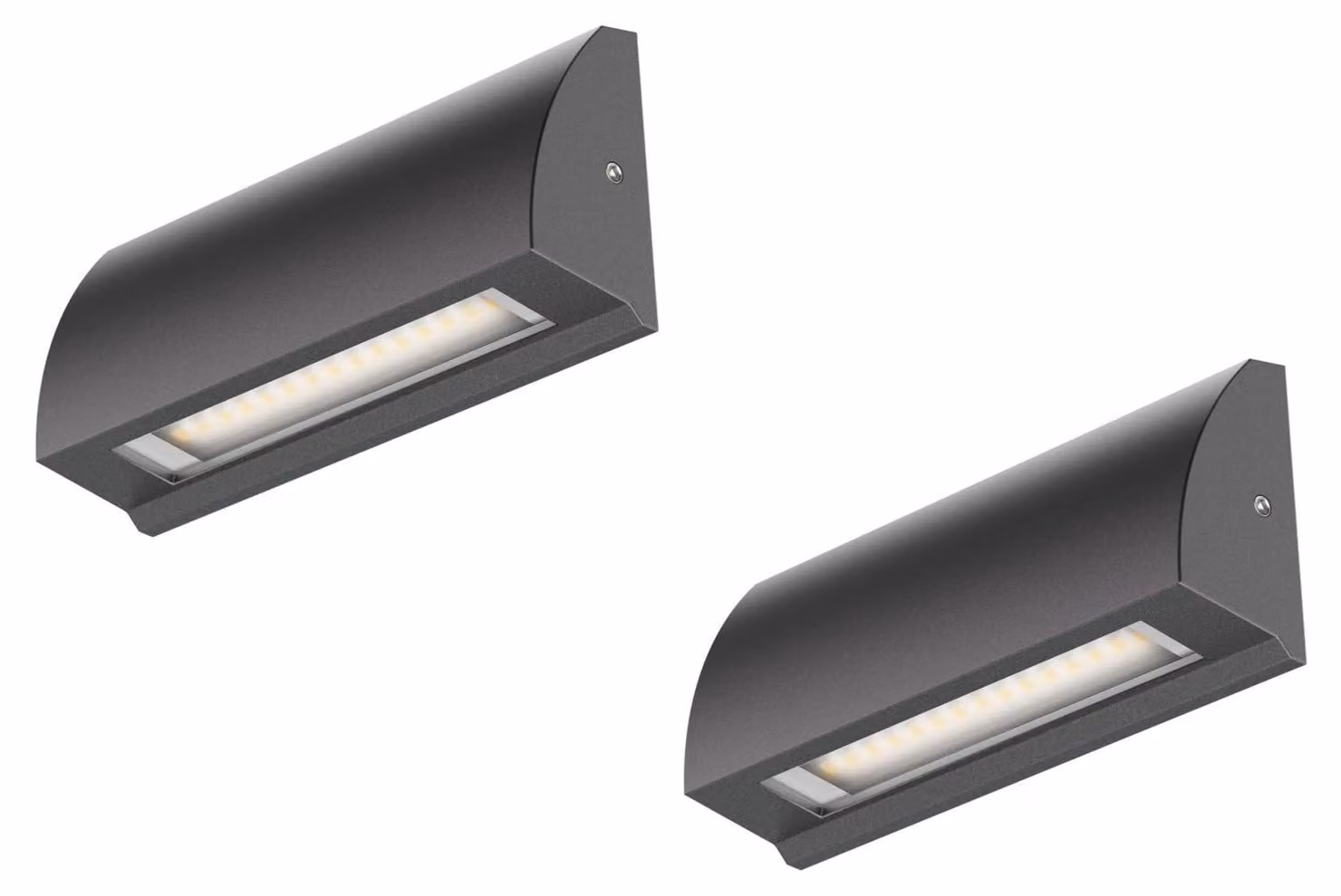 Lampada a parete LED SEGIN, set da 2, grado di protezione IP54, 3,8 W, 265 lm, luce bianco caldo, colore antracite