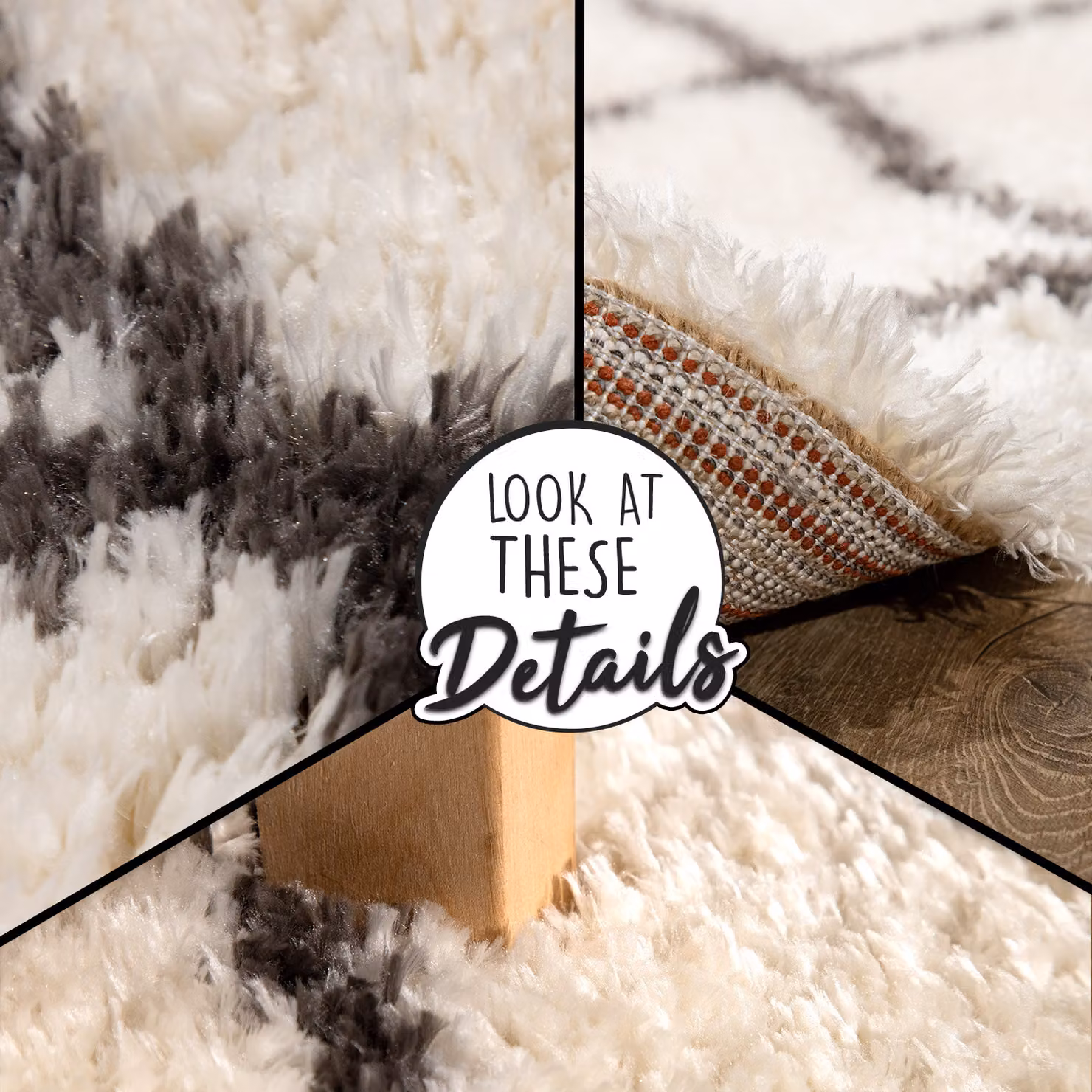 Tappeto a pelo alto Mahara beige geometrico moderno L: 150 cm, P: 80 cm – 2