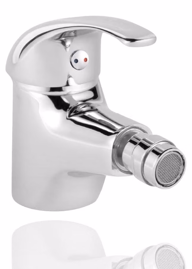 Miscelatori monocomando per bidet, cromati, per acqua calda e fredda