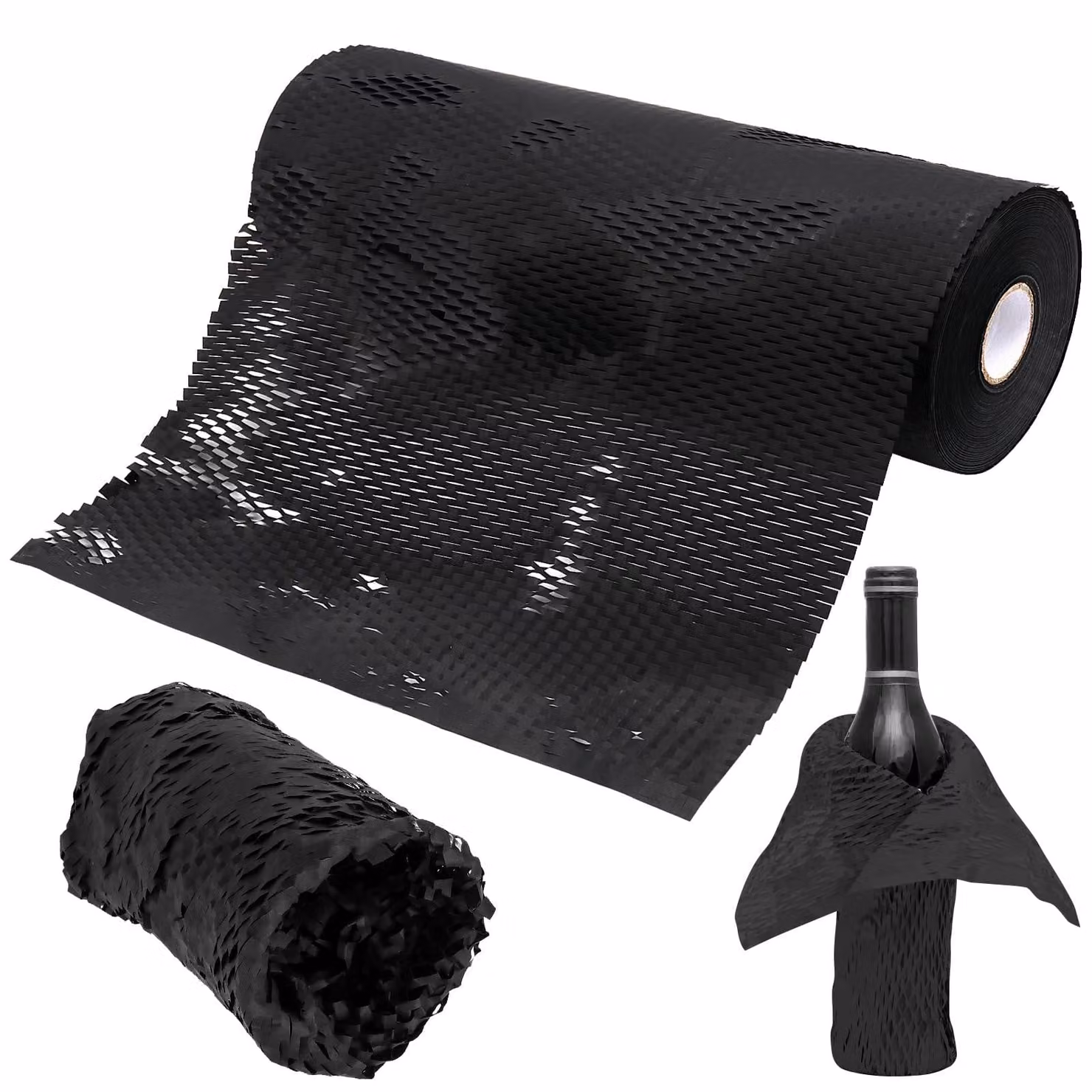 Carta alveolare nera, 38 cm x 50 m, materiale di imballaggio