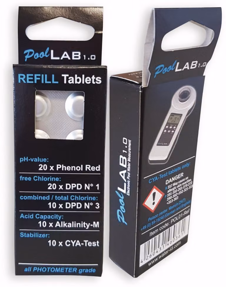 PoolLAB 1 e 2: confezione di ricarica con 70 reagenti per fotometro