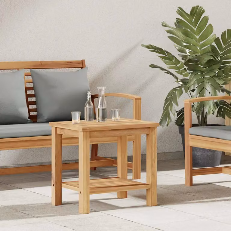 vidaXL Tavolino da salotto moderno in legno di teak marrone L: 50 cm, P: 35 cm, H: 45 cm