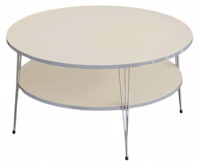Eleganter Beigefarbener Couchtisch aus Holz mit modernem Design