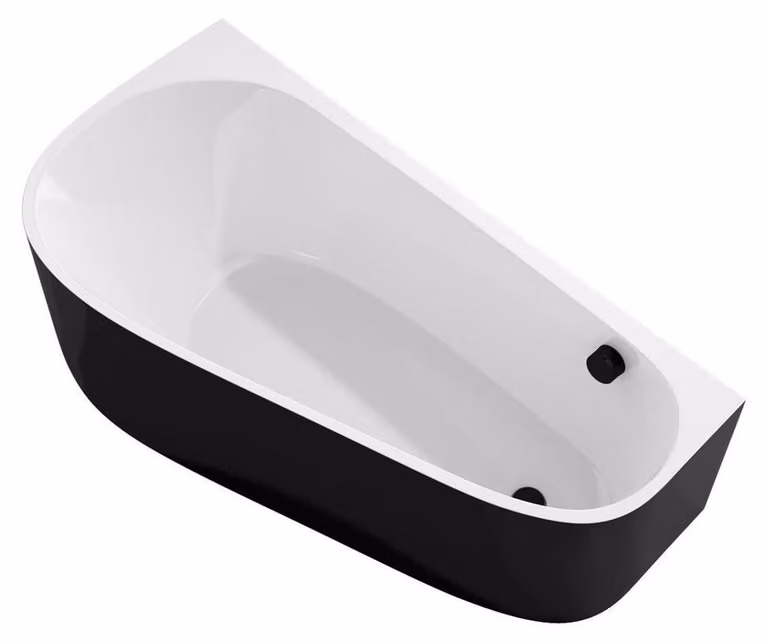 PROJEKTA DL MONOLITH Vasca da bagno freestanding 156x77x60cm, bianco/nero